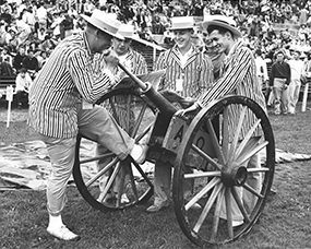 Photograph of ATO members loading cannon