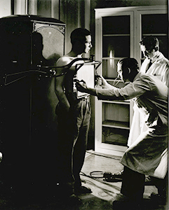 Photograph of Students Performing an X-Ray 