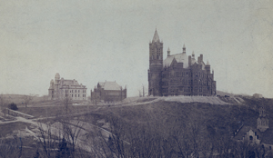 Hall of Languages, Von Ranke and Crouse College on the hill
