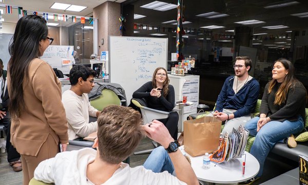 group of students working in LaunchPad