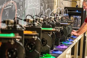 rows of 3D printers