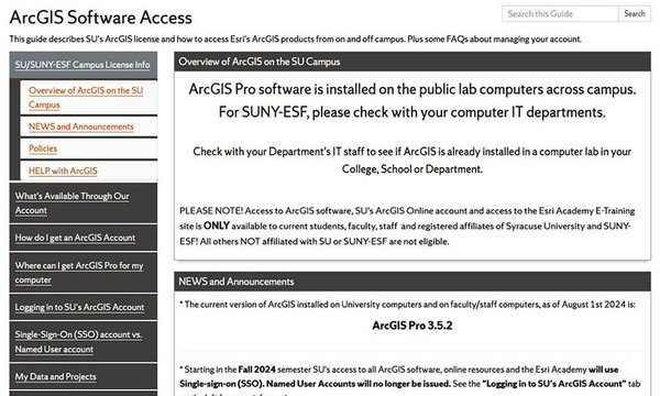 Main page for the ArcGIS Software Access Library Guide.