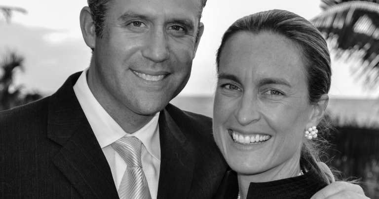 black and white picture of Adam and Amy Fazackerley