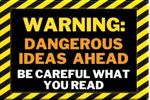 black and yellow warning signs about banned books