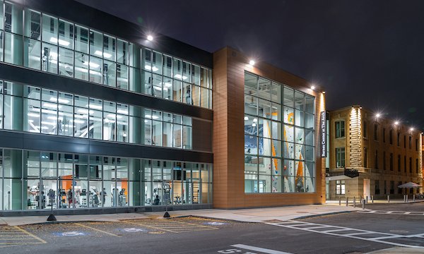 Barnes Center at Arch in the evening