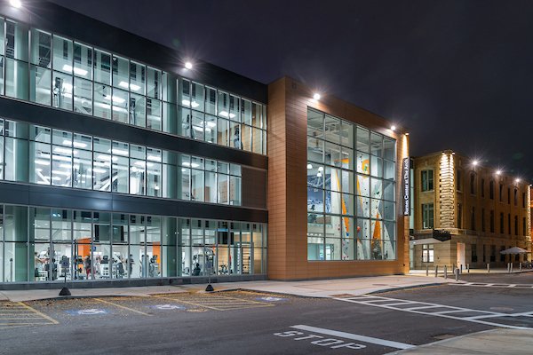 exterior of building with large glass windows