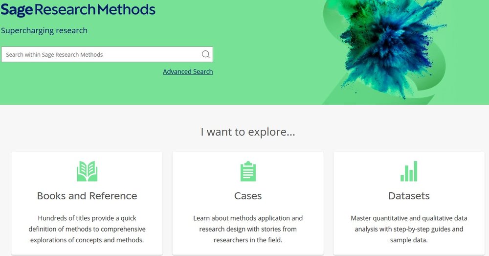 screen shot of Sage Research Methods website