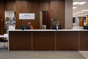check out desk at Bird Library