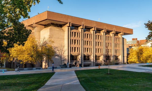 exterior of bird library building