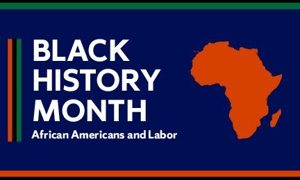 words Black History Month with shape of Africa continent