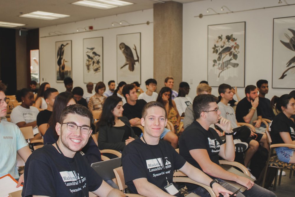 students sitting in a big room
