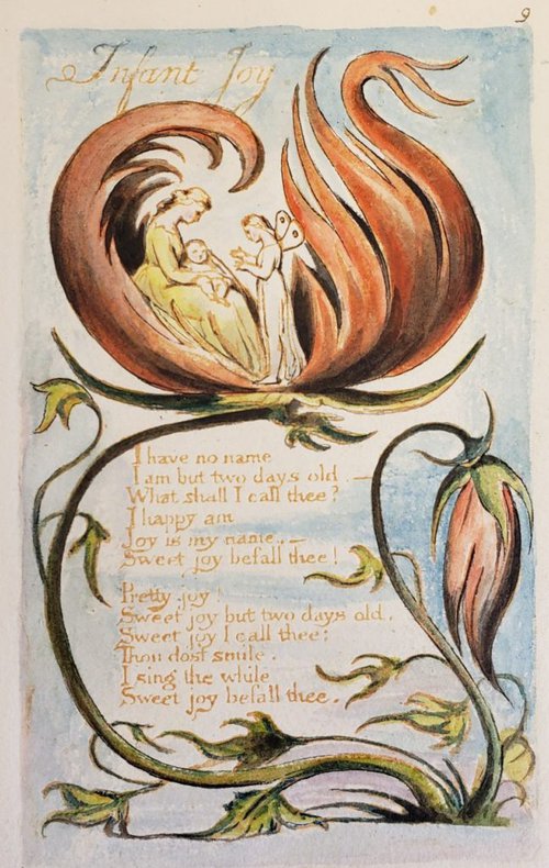 Illustration of a large flower unfurling with a woman and her infant inside