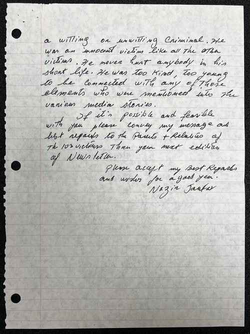 page 2 of handwritten letter from Nazir Jaafar