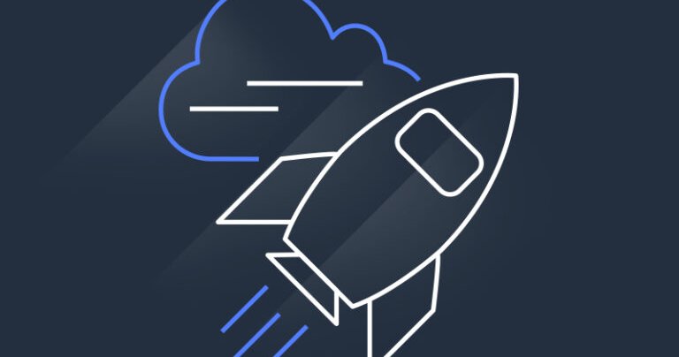 Blue rocket icon
