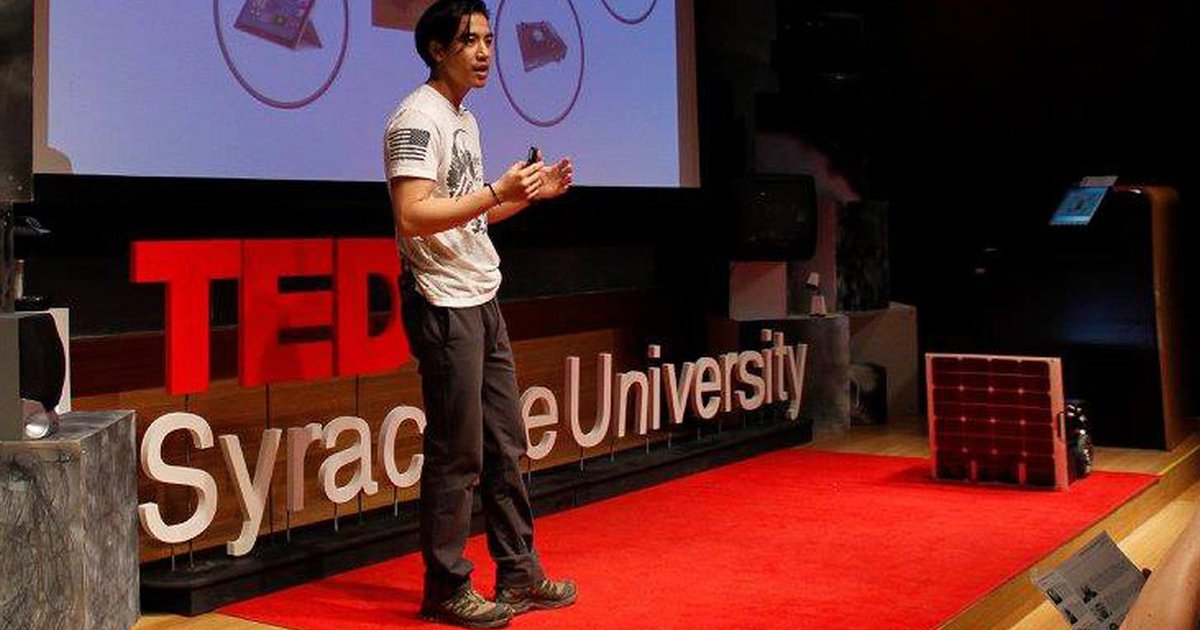 TEDx Syracuse speaker on stage