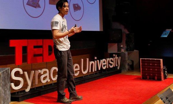 TEDx Syracuse speaker on stage