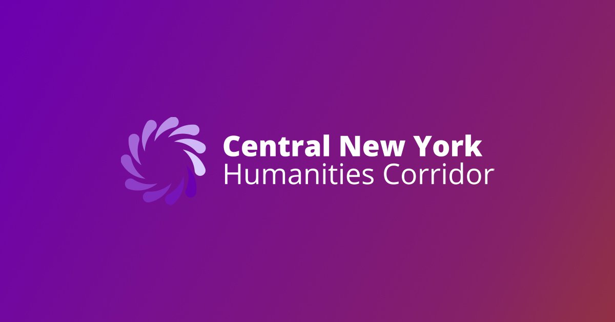 purple circular logo with words Central New York Humanities Corridor