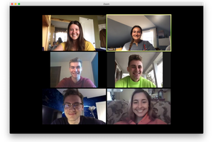 students on zoom