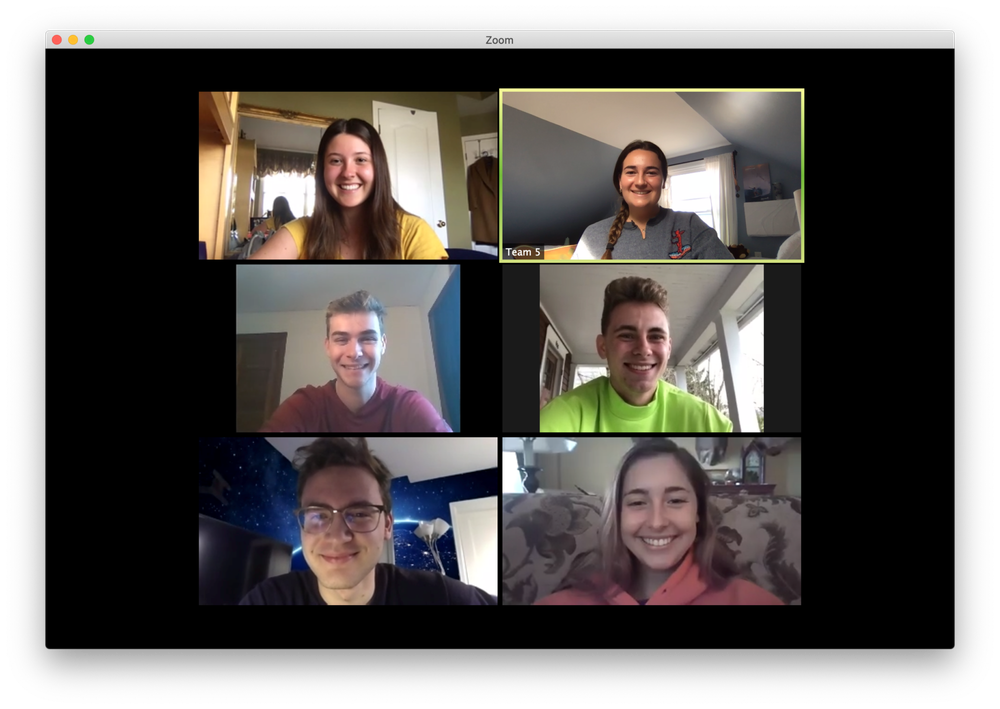 students on zoom