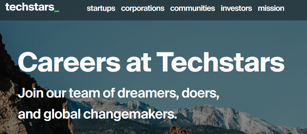 Careers at Techstars web screen