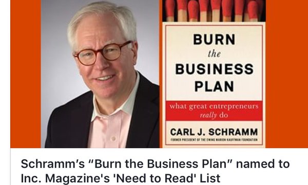 Carl Schramm and his book cover