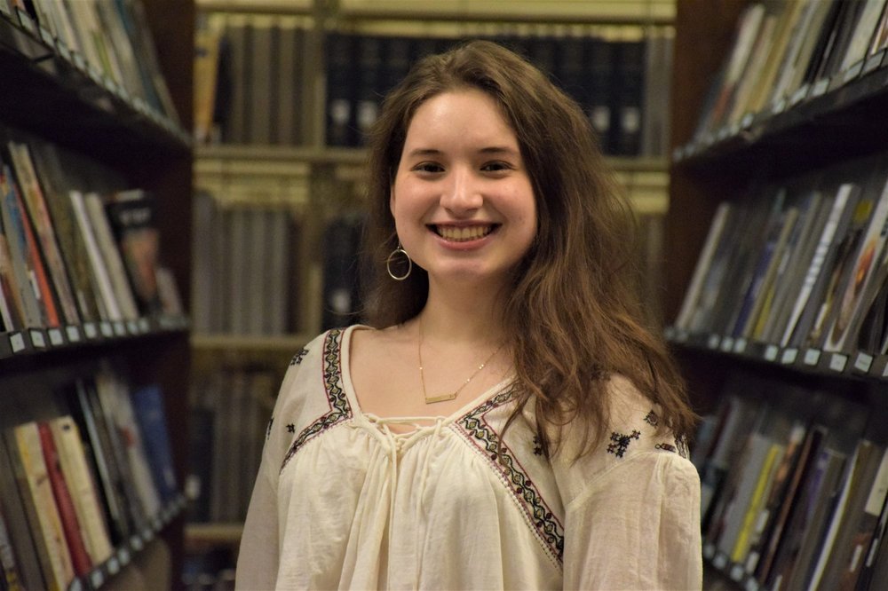 woman in the library