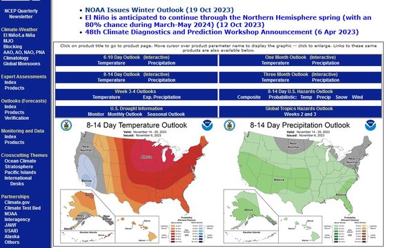 screen shot of U.S. climate maps
