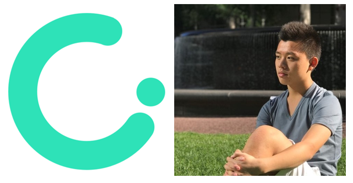 Club app logo and a photo of Fabio Xie