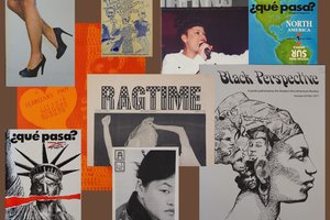 collage of publications from SU archives