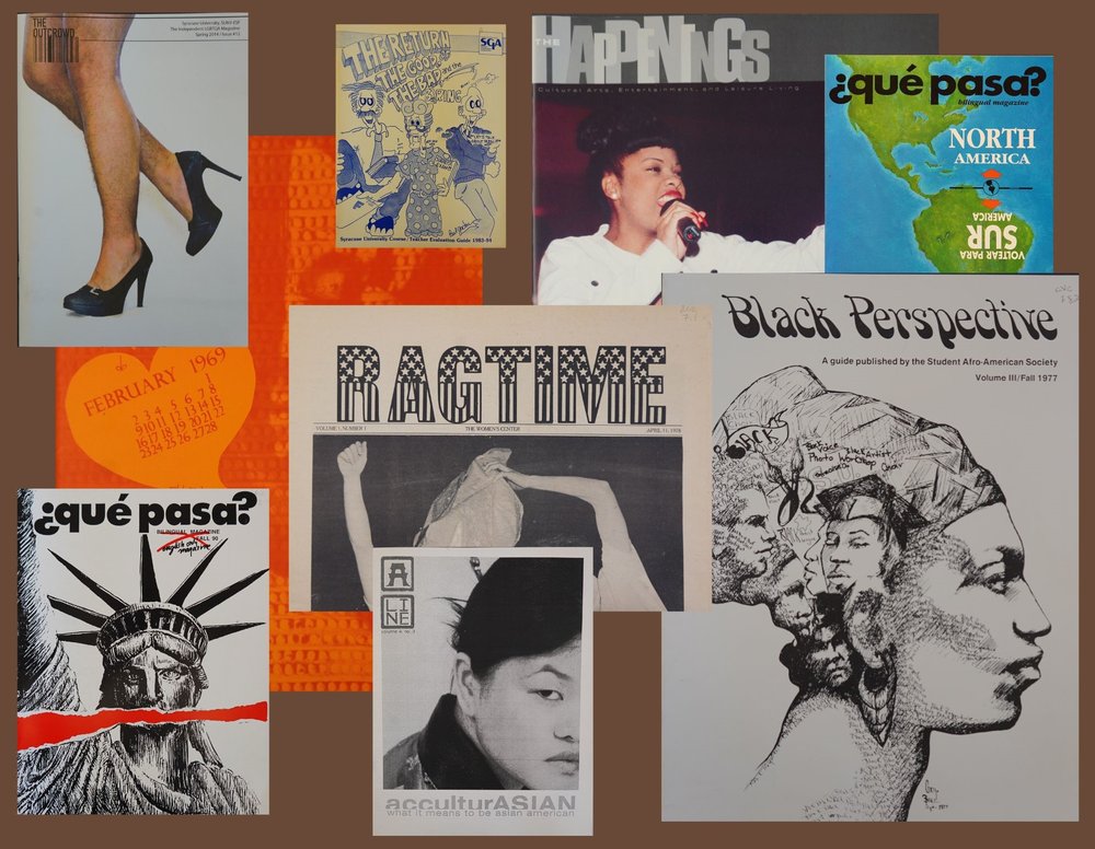 collage of publications from SU archives