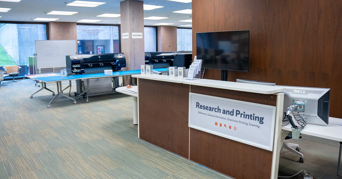 research and printing desk