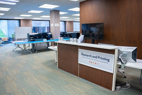 research and printing desk