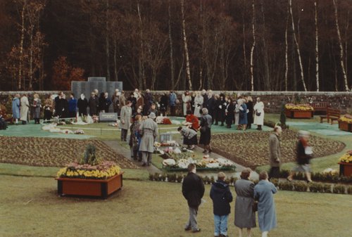 Dedication of the Garden of Remembrance in Lockerbie, Scotland on 21 December 1989. Richard Paul Monetti Family Papers.