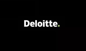 black box with word Deloitte in white