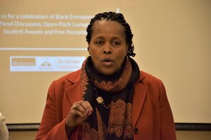 Sharon Owens speaking at event