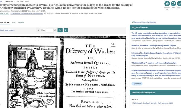 screen shot of the Discovery of Witches