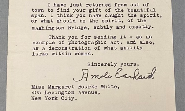 Letter from Amelia Earhart to Margaret Bourke-White, August 31, 1933