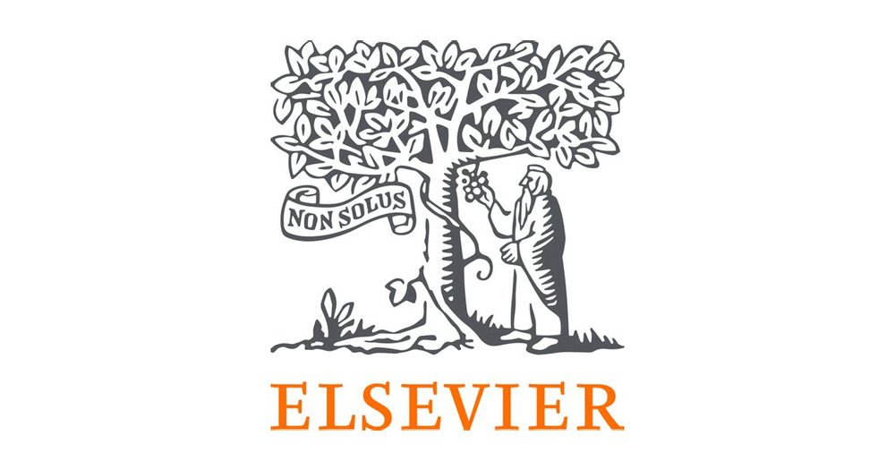 drawing of tree with word Elsevier below it