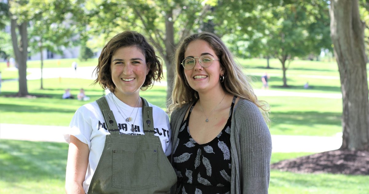 Emma Rothman and Audrey Miller pose for a photo