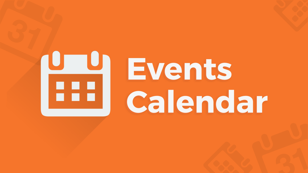 Events calendar orange graphic