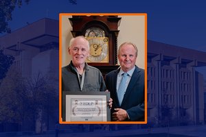 (left) John Olson, Government and Geo-Information Librarian, and David Seaman, Syracuse University Libraries Dean and University Librarian