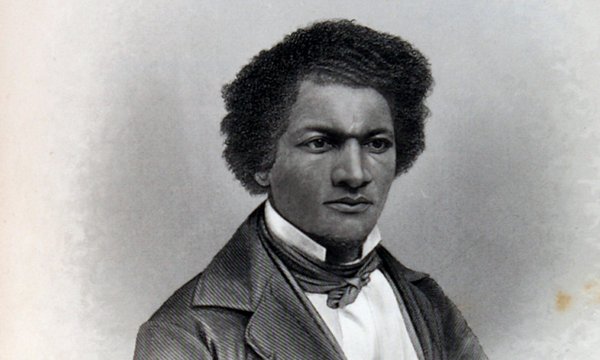 head and shoulders black and white photo of Frederick Douglass