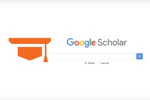 google scholar screen shot and orange graduation cap