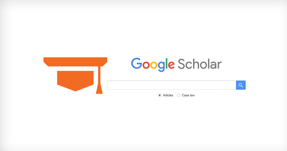 google scholar screen shot and orange graduation cap