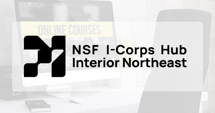 NSF I-Corps logo with computer in background