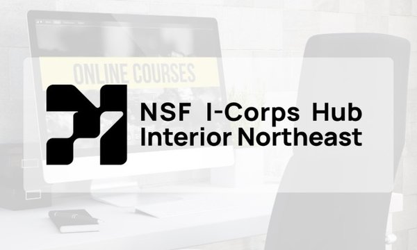 NSF I-Corps logo with computer in background