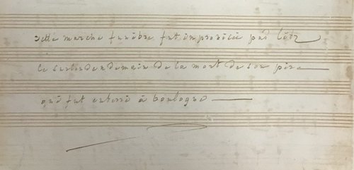 Note written in French about music piece.