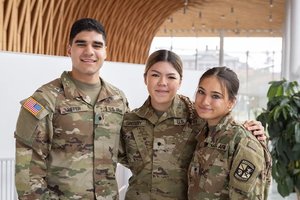 3 people wearing army uniforms