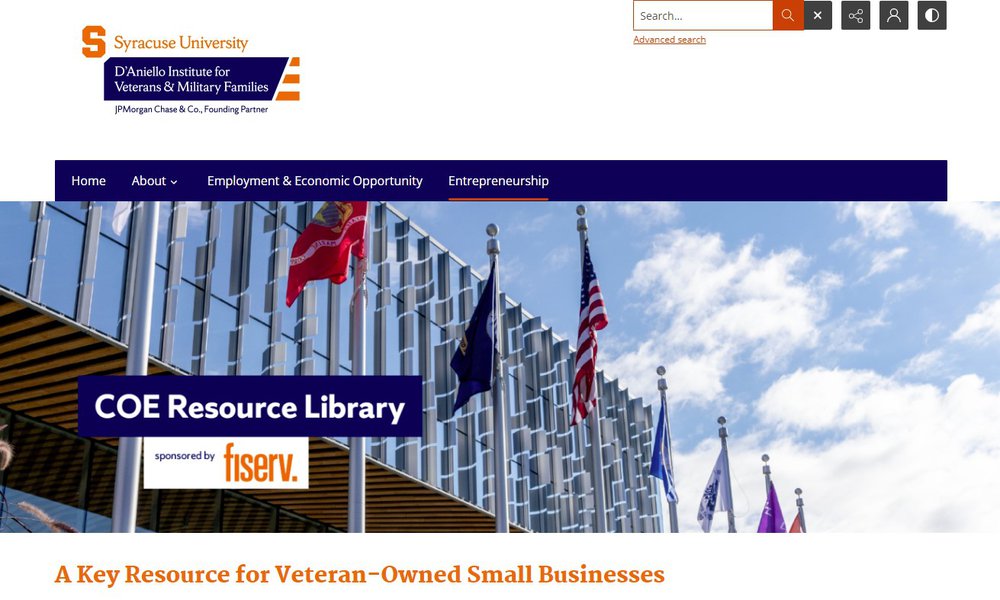 screen shot of Digital IVMF Library that shows image of building with flags at center