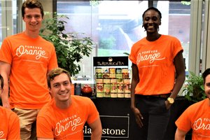 Photo of 2019-2020 Rubin Family Innovation Mentors: Left to right, Matt Schumer, Quinn King, Alec Gillinder, Kelsey Davis and David Fox